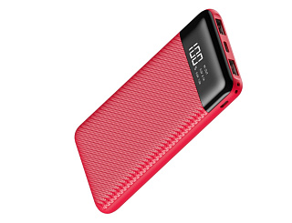 Внешний аккумулятор PB10DPD 10000мАч microUSB/TypeC диспл красный, B201